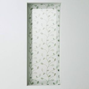 Vitrážová záclona s motívom listov a zakončená pútkami vyobraziť