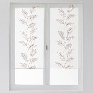 1 pár vitrážových záclon s výšivkou veľkých listov vyobraziť