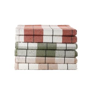 Súprava kockovaných utierok z bavlny a ľanu vyobraziť