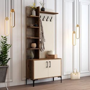 Predsieňová stena Viyana D - Walnut, Cream vyobraziť