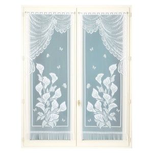 1 pár rovných vitrážových záclon s čipkou vyobraziť