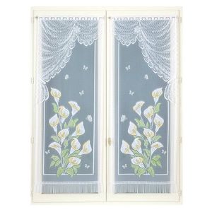 1 pár rovných vitrážových záclon s čipkou vyobraziť