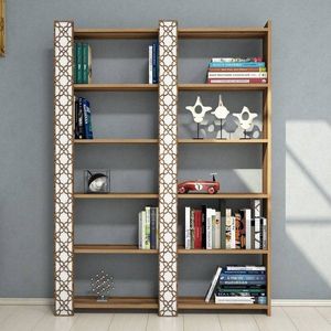 Knižnica City 2 - Walnut, White vyobraziť