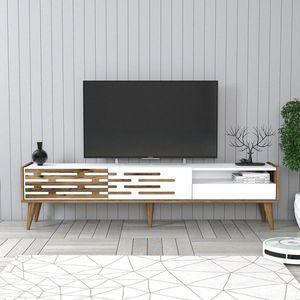 TV stolík Valensiya - Walnut, White vyobraziť