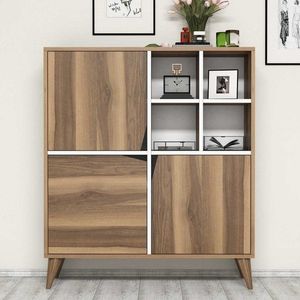 Viacúčelová skrinka Pulse - Walnut, White vyobraziť