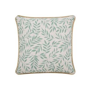 Vankúšik s rastlinným vzorom a jutovým lemom vyobraziť