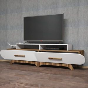TV stolík Flora - Walnut, White vyobraziť