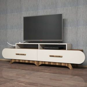 TV stolík Flora - Walnut, Cream vyobraziť