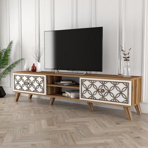 TV stolík Class - Walnut, White vyobraziť