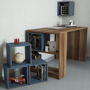 Písací stôl Box - Walnut, Chalcedony vyobraziť