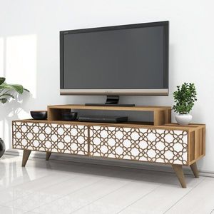 TV stolík City - Walnut, White vyobraziť
