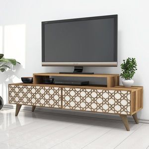 TV stolík City - Walnut, Cream vyobraziť