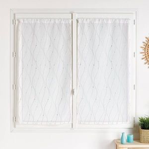 1 pár rovných zácloniek s výšivkou vlniek vyobraziť