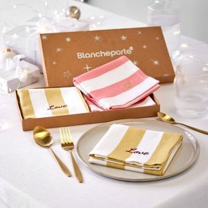 Súprava so 4 textilnými obrúskami v darčekovej krabičke vyobraziť