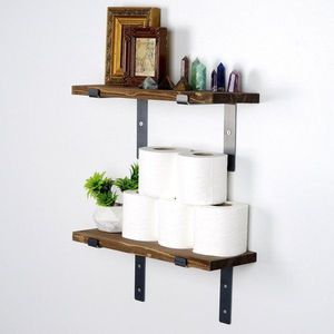 Dekoratívna drevená nástenná polica Lam005 vyobraziť