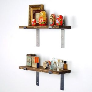 Dekoratívna drevená nástenná polica Lam003 vyobraziť