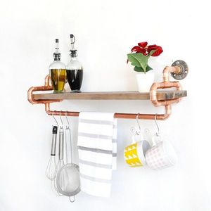 Dekoratívna drevená nástenná polica Cop045 vyobraziť