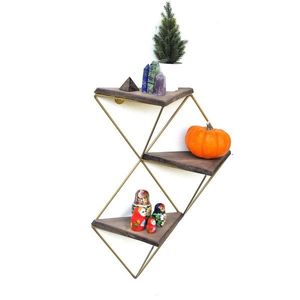 Dekoratívna drevená nástenná polica Wr076 vyobraziť