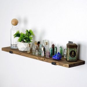 Dekoratívna drevená nástenná polica Lam010 vyobraziť