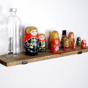 Dekoratívna drevená nástenná polica Lam009 vyobraziť