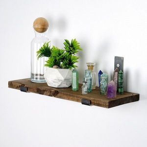 Dekoratívna drevená nástenná polica Lam007 vyobraziť