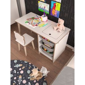 Písací stôl Soho - White, Grey vyobraziť