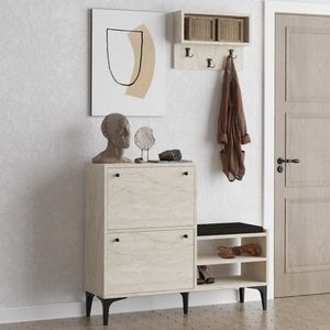 Skrinka na topánky / Botník Bred - Travertine vyobraziť