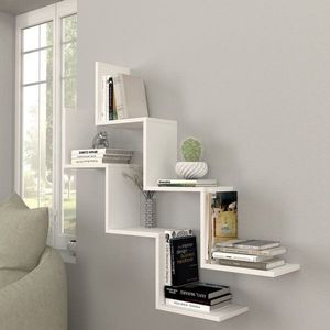 Nástenná polica Zig Zag - White vyobraziť