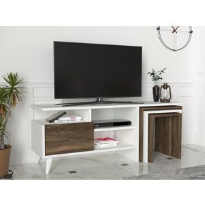 TV skrinka / Obývacia stena Nature - White, Walnut vyobraziť