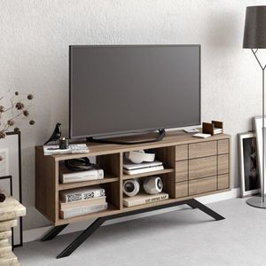 TV stolík North - Black, Walnut vyobraziť