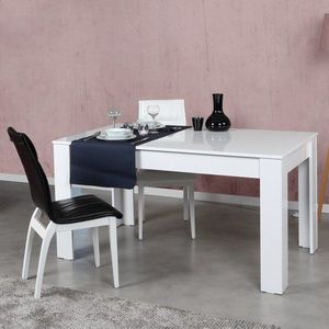 Extendable Dining Table Oblo - Shiny White vyobraziť