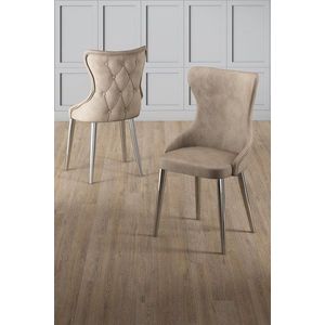 Súprava stoličiek (6 kusov) Alpa - Cappuccino, Chrome vyobraziť