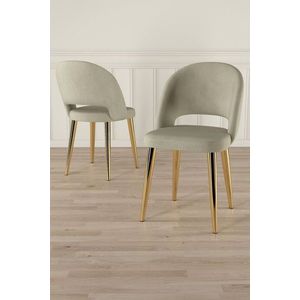 Súprava stoličiek (6 kusov) Pane - Cream, Gold vyobraziť