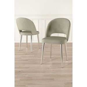 Súprava stoličiek (6 kusov) Pane - Cream, Chrome vyobraziť