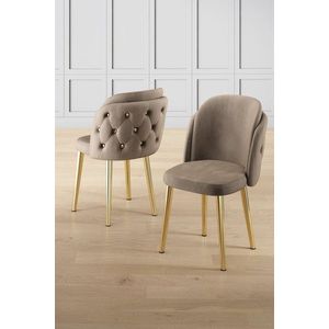 Súprava stoličiek (6 kusov) Axle - Cappuccino, Gold vyobraziť