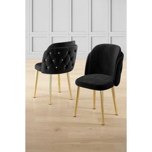 Súprava stoličiek (6 kusov) Axle - Black, Gold vyobraziť