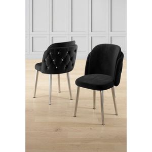 Súprava stoličiek (6 kusov) Axle - Black, Chrome vyobraziť