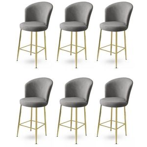 Bar Stool Set (6 Pieces) Alte - Grey, Gold vyobraziť
