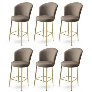 Bar Stool Set (6 Pieces) Alte - Cappuccino, Gold vyobraziť