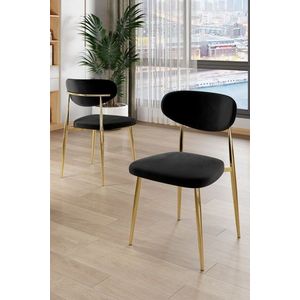 Súprava stoličiek (4 kusy) Vina - Black, Gold vyobraziť