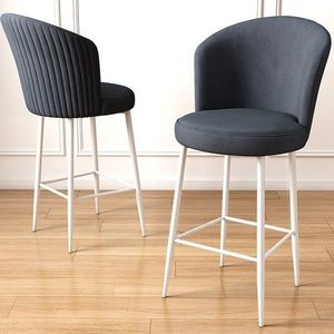 Bar Stool Set (6 Pieces) Fora - Anthracite, White vyobraziť