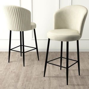 Bar Stool Set (6 Pieces) Alte - Cream, Black vyobraziť