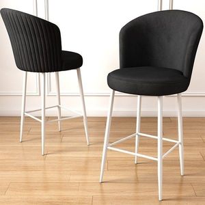 Bar Stool Set (6 Pieces) Alte - Black, White vyobraziť