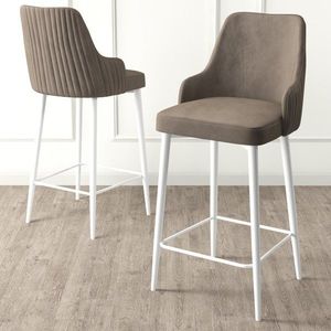 Bar Stool Set (6 Pieces) Enox - Cappuccino, White vyobraziť