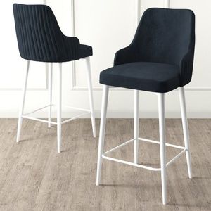 Bar Stool Set (6 Pieces) Enox - Anthracite, White vyobraziť