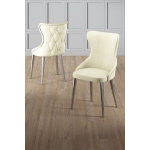 Súprava stoličiek (4 kusy) Alpa - Cream, Chrome vyobraziť