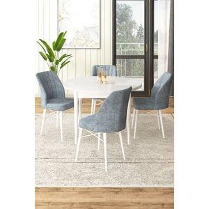 Dining Table & Chairs Set (5 Pieces) Rox - White, Grey vyobraziť