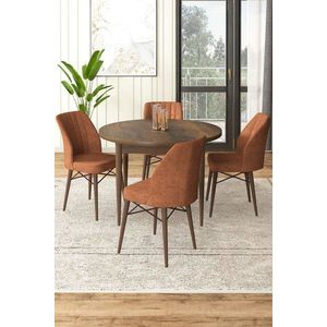 Dining Table & Chairs Set (5 Pieces) Rox - Baroque, Tile Red vyobraziť