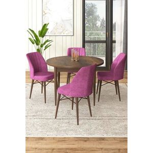 Dining Table & Chairs Set (5 Pieces) Rox - Baroque, Purple vyobraziť