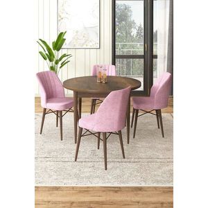 Dining Table & Chairs Set (5 Pieces) Rox - Baroque, Pink vyobraziť